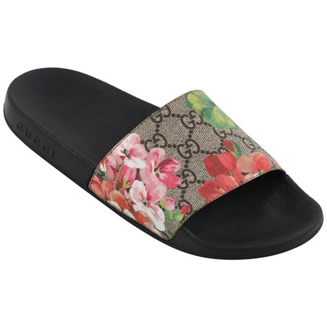 gucci slip ons floral|Gucci floral slides size 8.